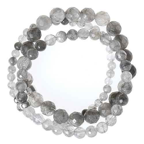 50 Shades of Gray Bracelet Stack