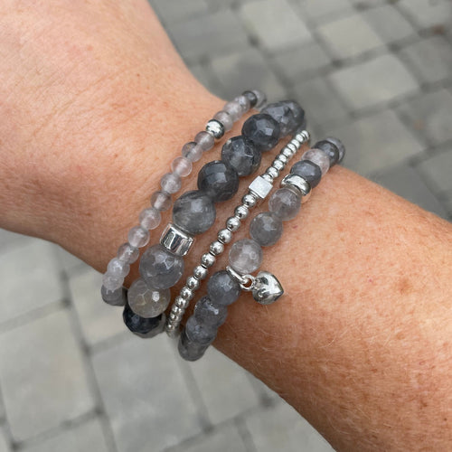 50 Shades of Gray Bracelet Stack