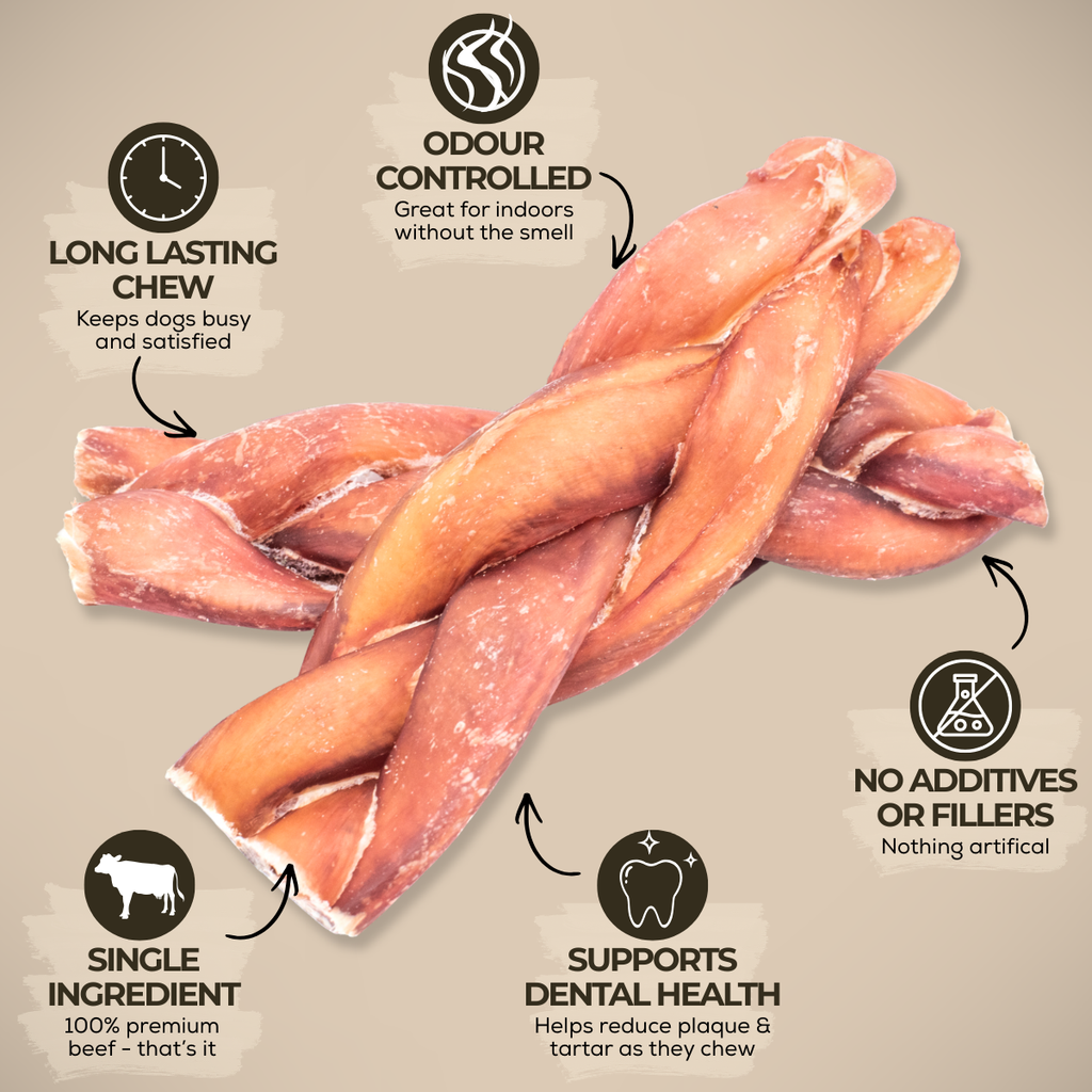 Bâtonnets de bœuf tressés Jumbo 6 po