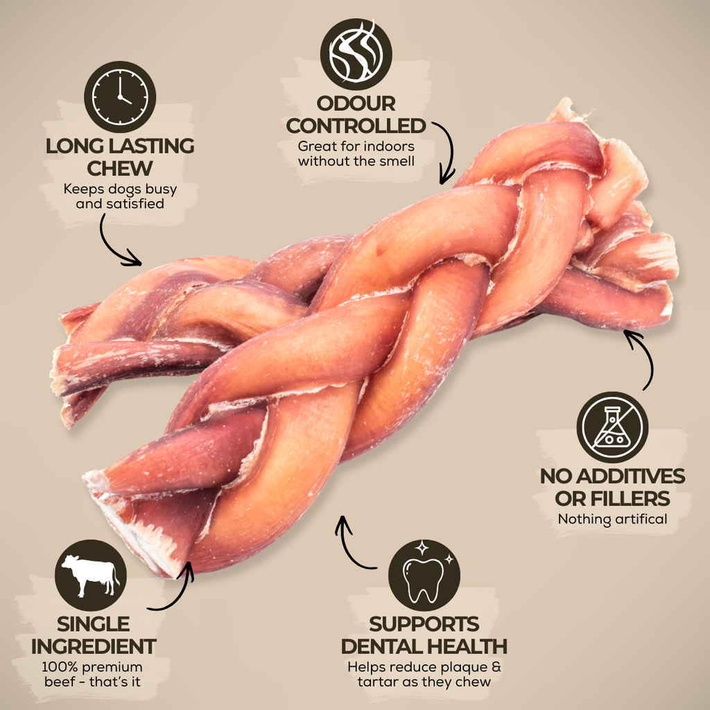 Bâtonnets de bœuf tressés épais 6 po