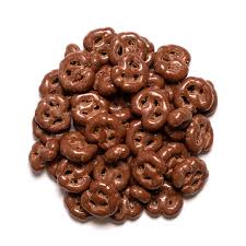 Bretzels enrobées de chocolat au lait