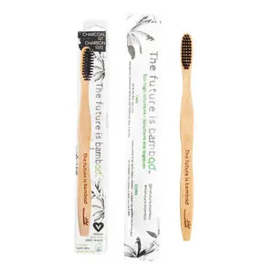 Brosse à dent en bambou au charbon