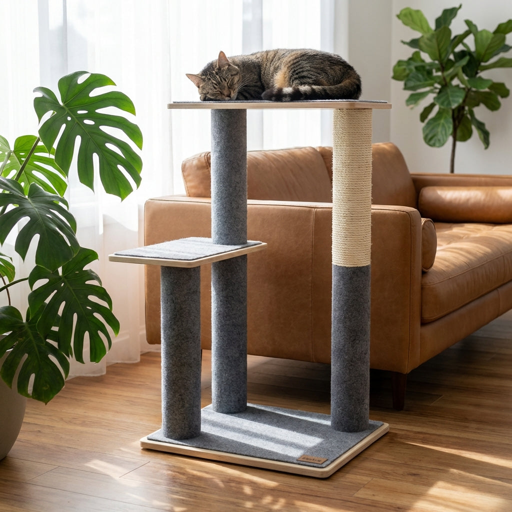 Plywood Cat Tree – 2 Tiers