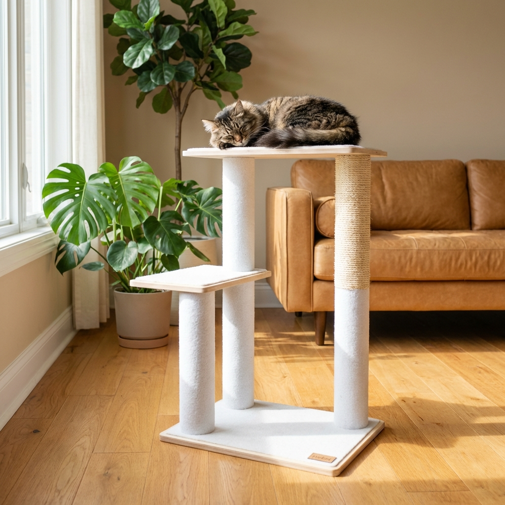 Plywood Cat Tree – 2 Tiers