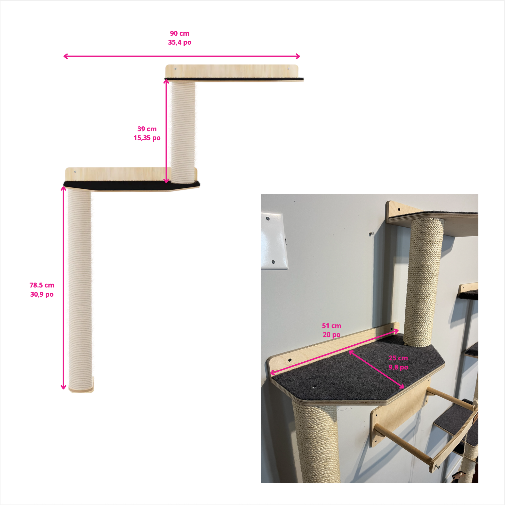 Kit Mural Noba – Parcours mural complet pour chats
