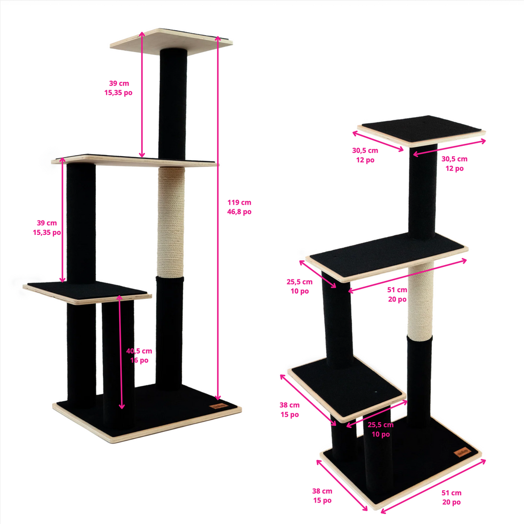 Plywood Cat Tree – 3 Tiers