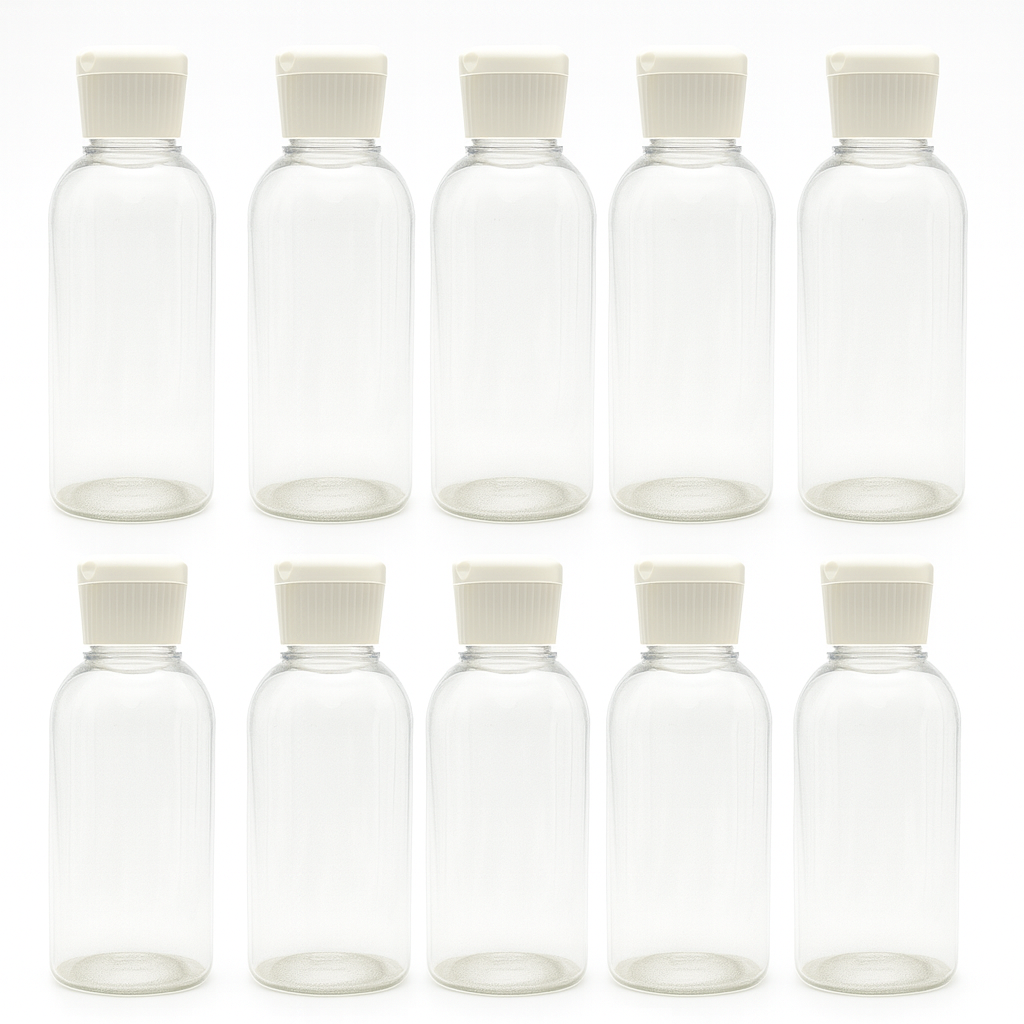 Bouteille transparente avec bouchon à clapet-125ml