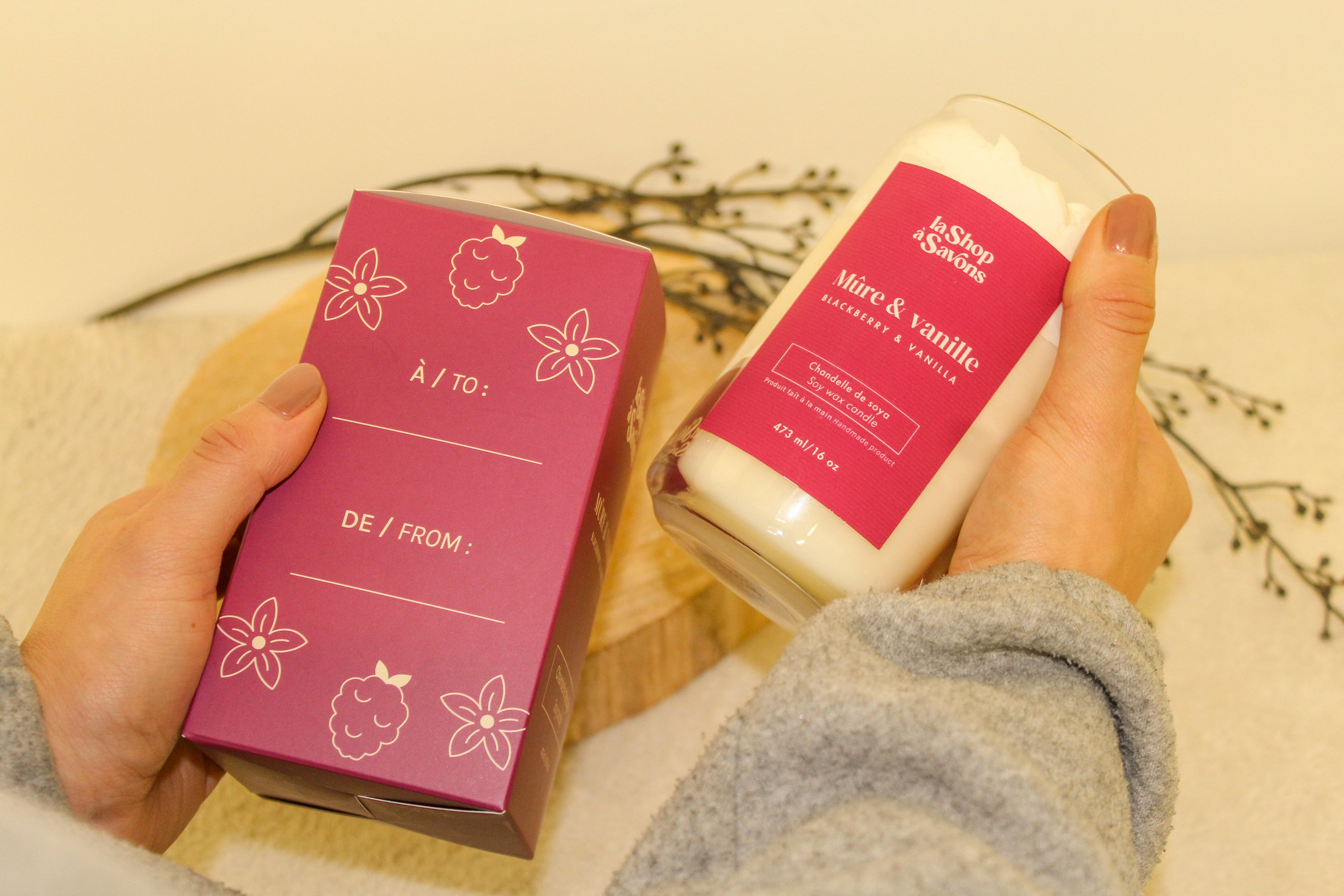 Chandelle de soya 16 oz - Mûre & Vanille