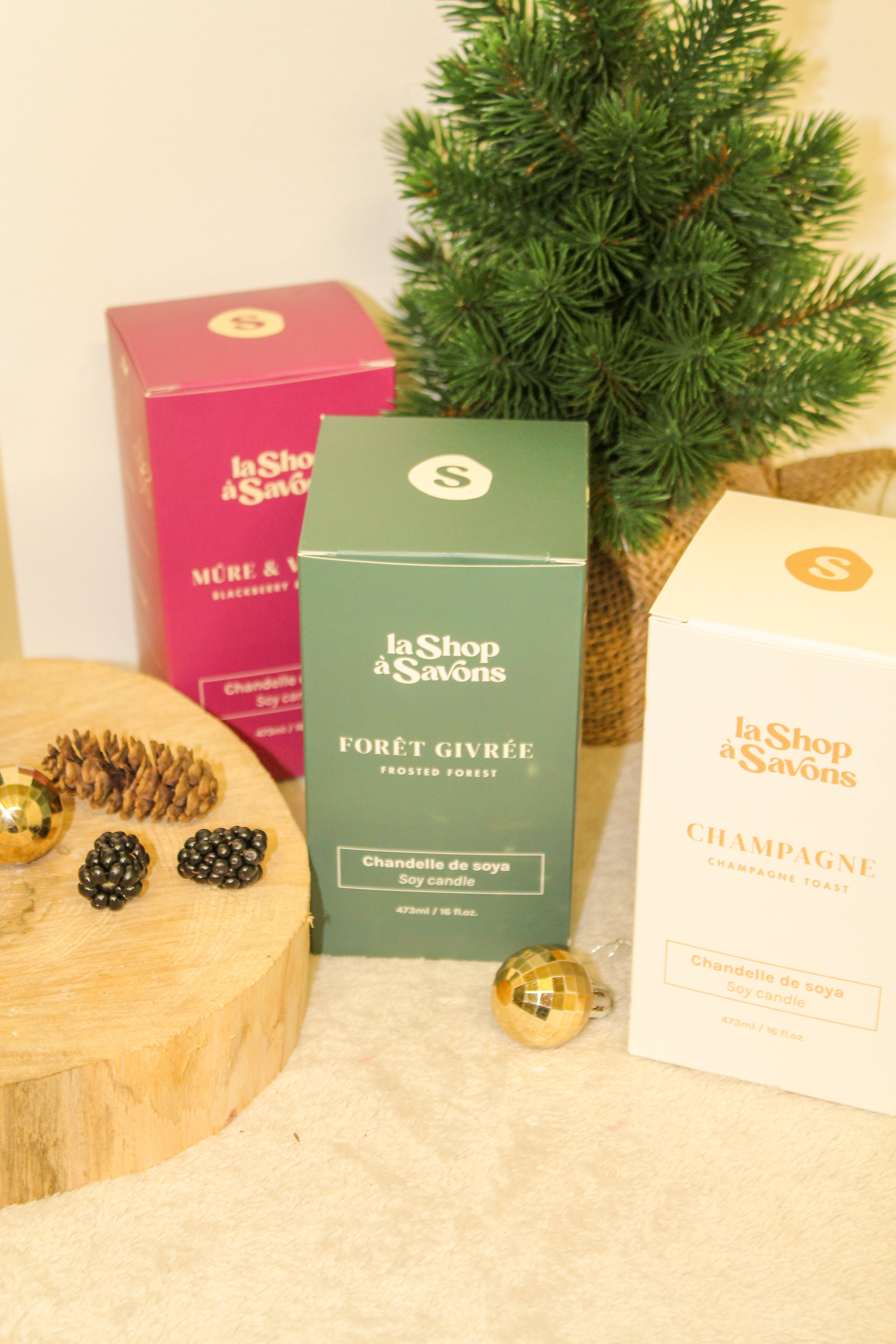 Chandelle de soya 16 oz - Forêt givrée