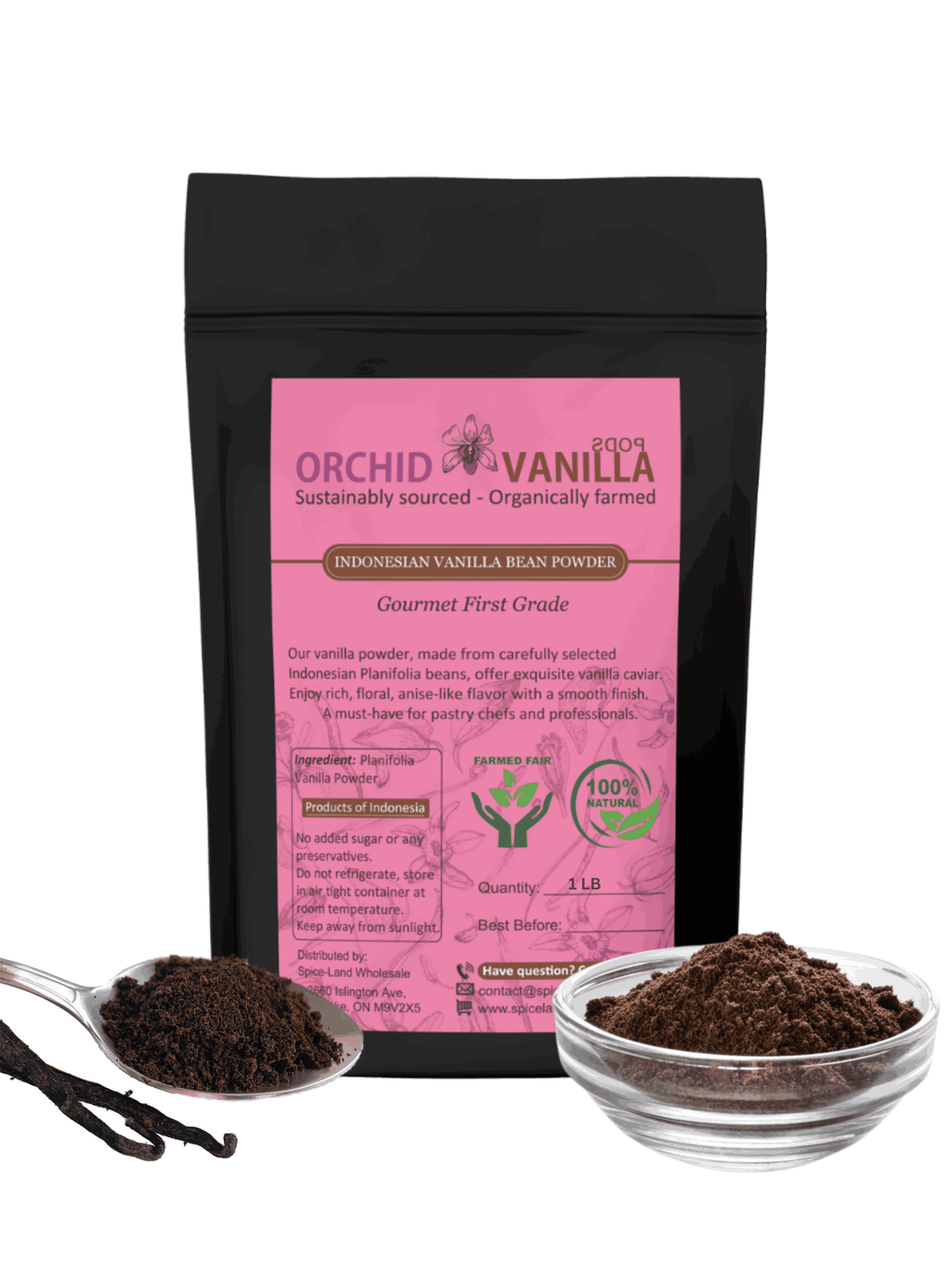 Poudre de vanille gourmet d'Indonésie - Grade A