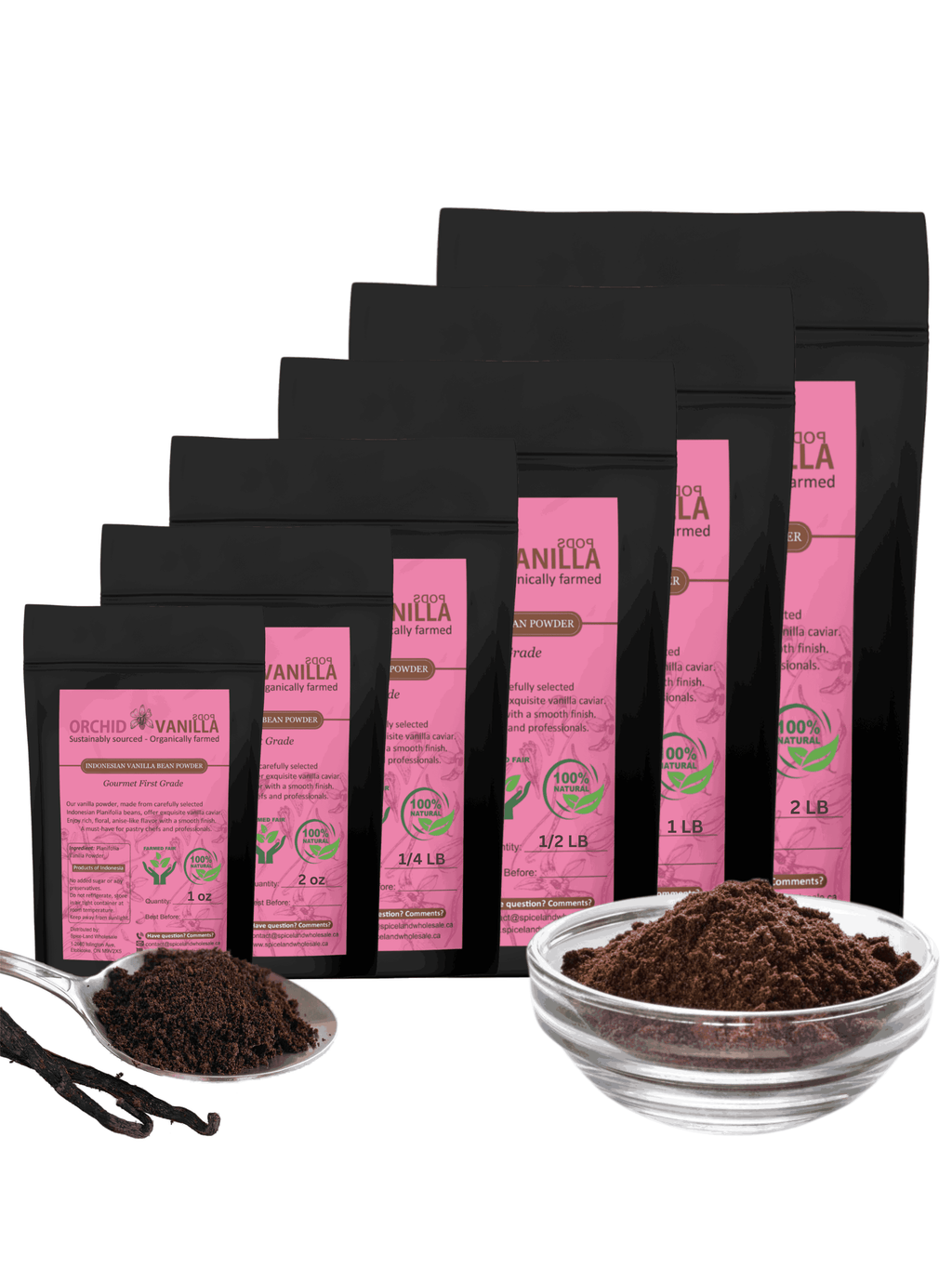 Poudre de vanille gourmet d'Indonésie - Grade A