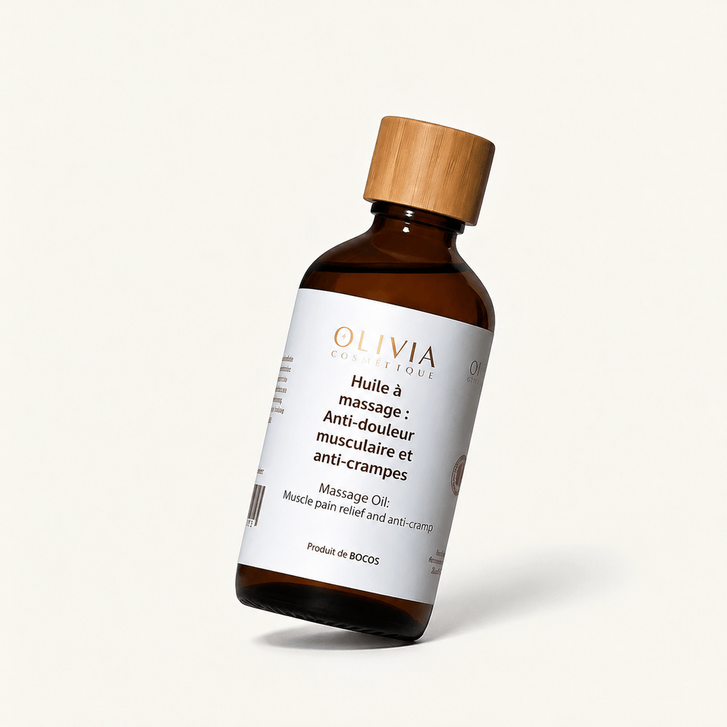 Massage oil for muscle pain relief and cramp relief