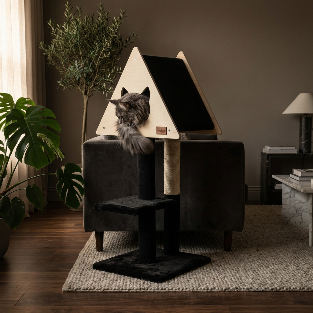 Teepee Hideout – Arbre à chats Deluxe à 2 niveaux
