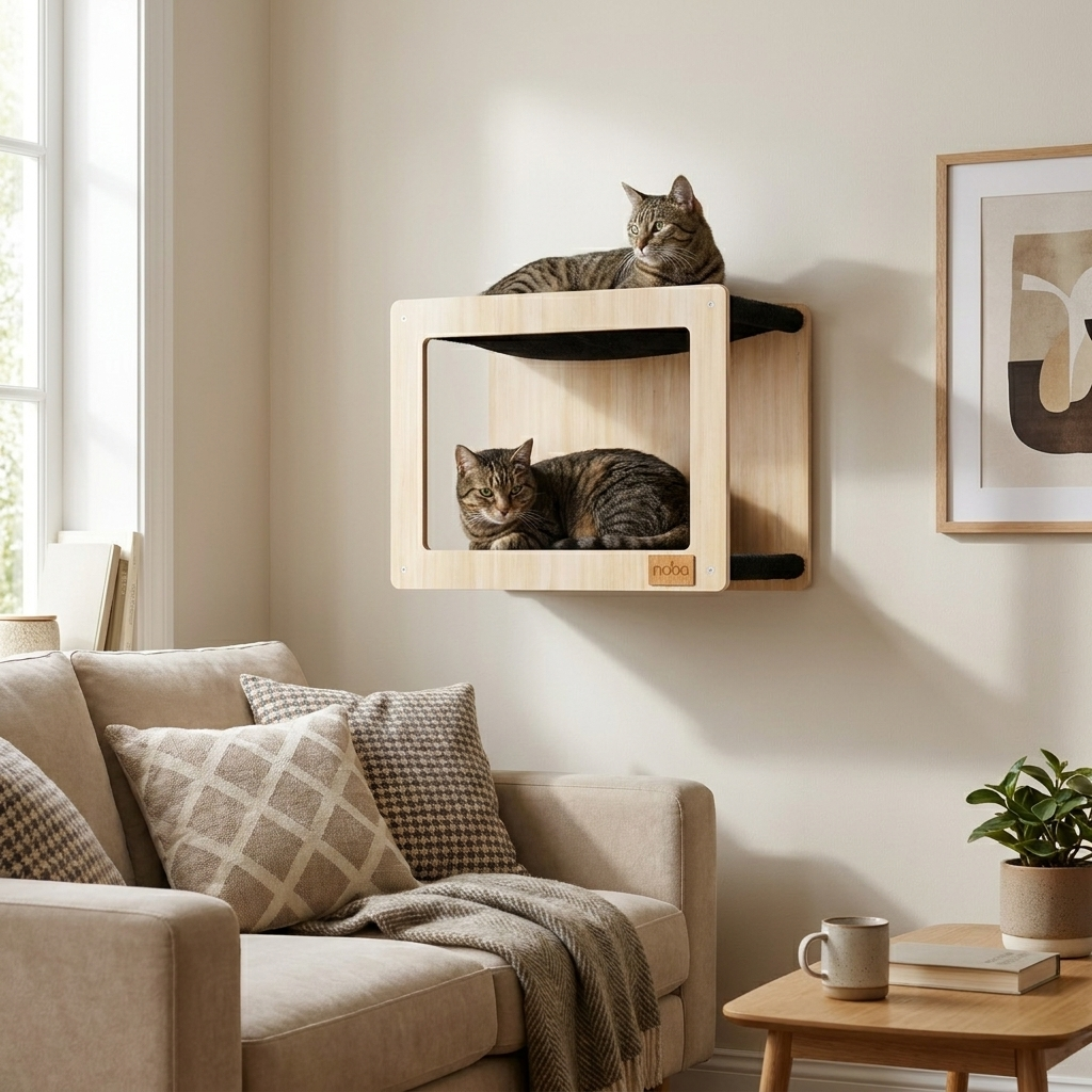 Cachette Murale pour Chat à Double Hamac