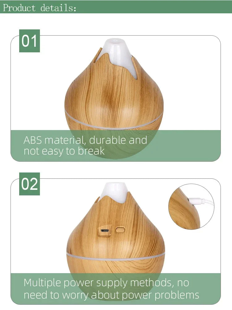 Diffuseur d'Arômes – Bois & LED