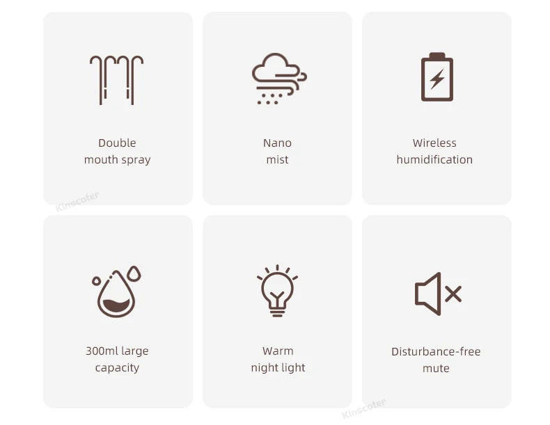 Humidificateur 300 ml Sans-Fil – Diffuseur USB