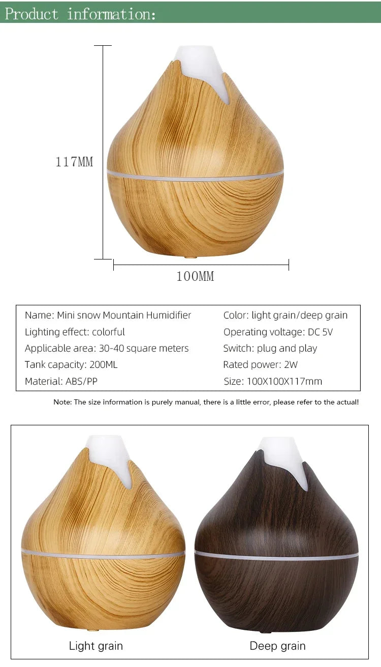 Diffuseur d'Arômes – Bois & LED