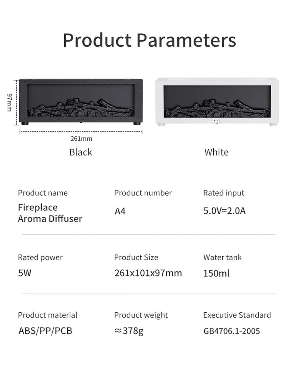 Diffuseur d'huiles Essentielles avec Effet Flamme LED