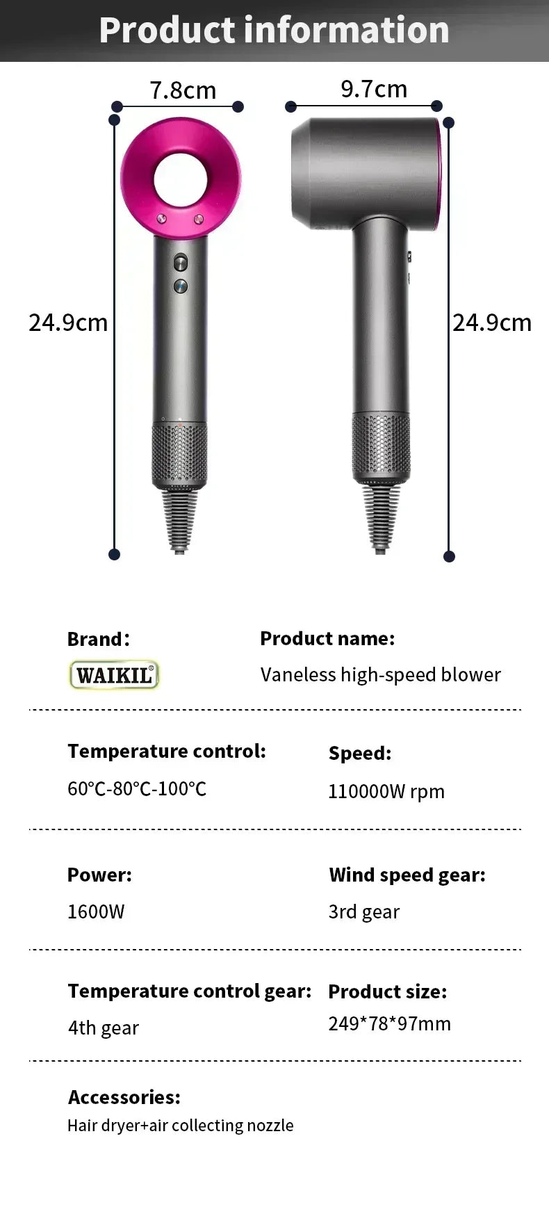 Sèche-Cheveux Pro Multifonction 5-en-1