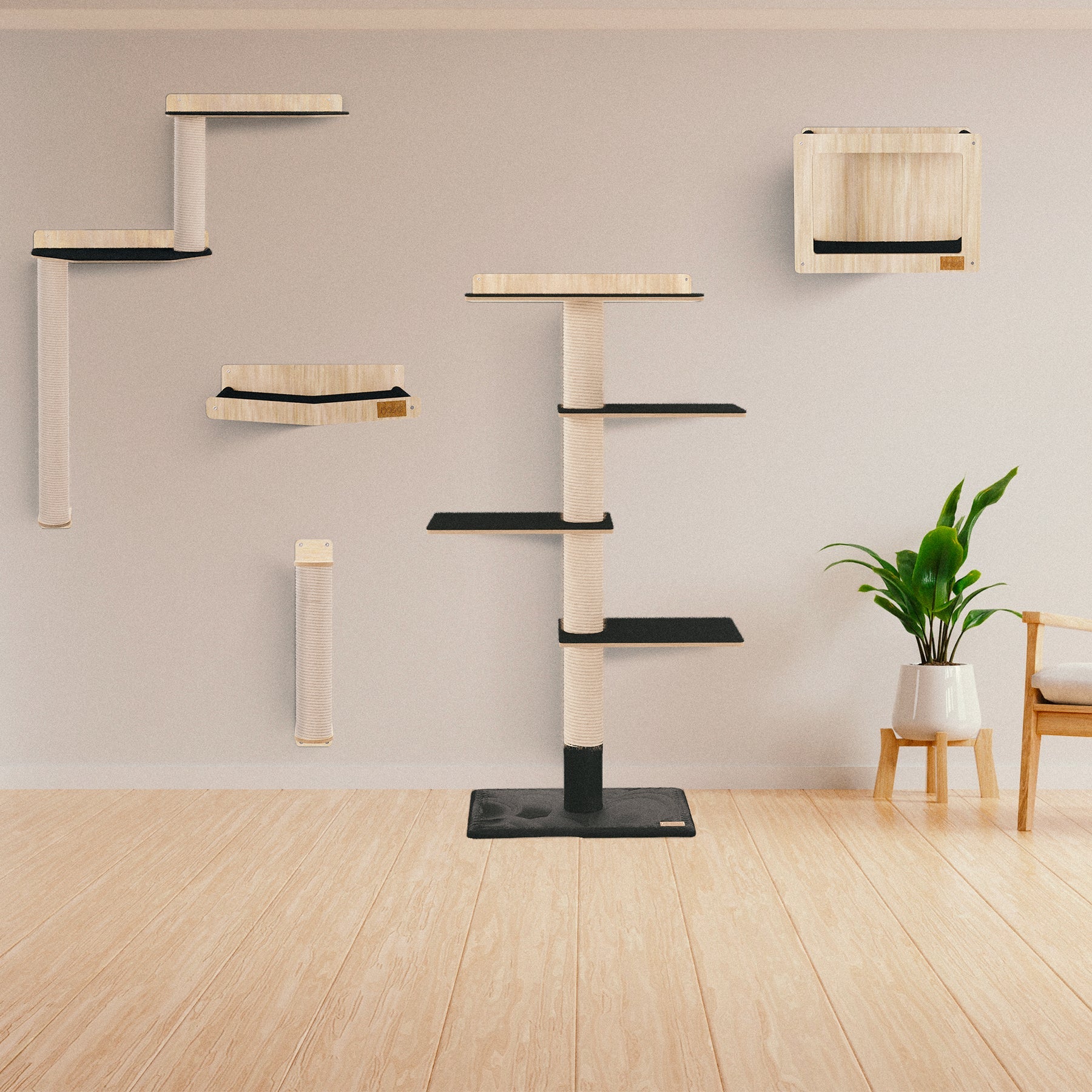 Kit Mural Noba – Parcours mural complet pour chats