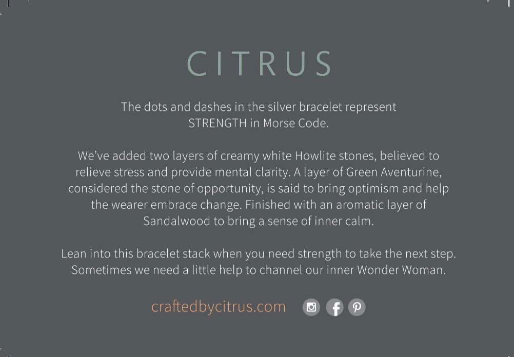 Strength Morse Code Bracelet Stack