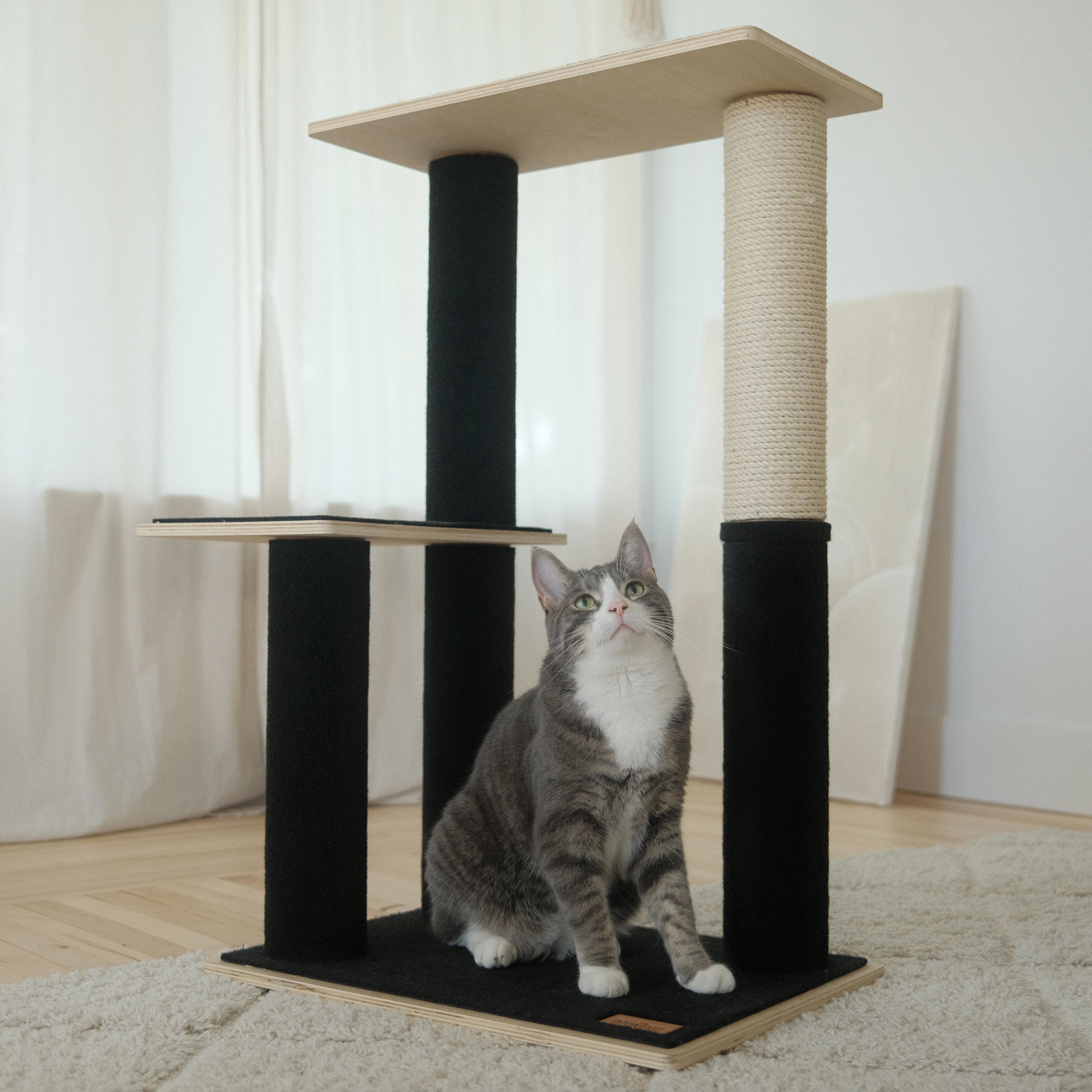 Plywood Cat Tree – 2 Tiers