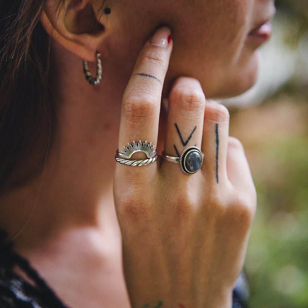 Bague torsadée en argent sterling 925