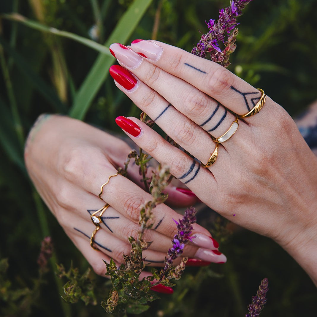 Bague solitaire dorée VÉNUS