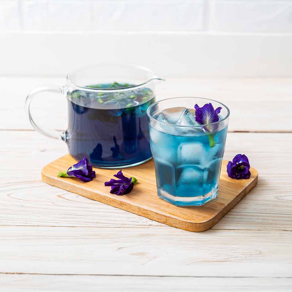 Blue butterfly pea flower tea (Clitoria ternatea)