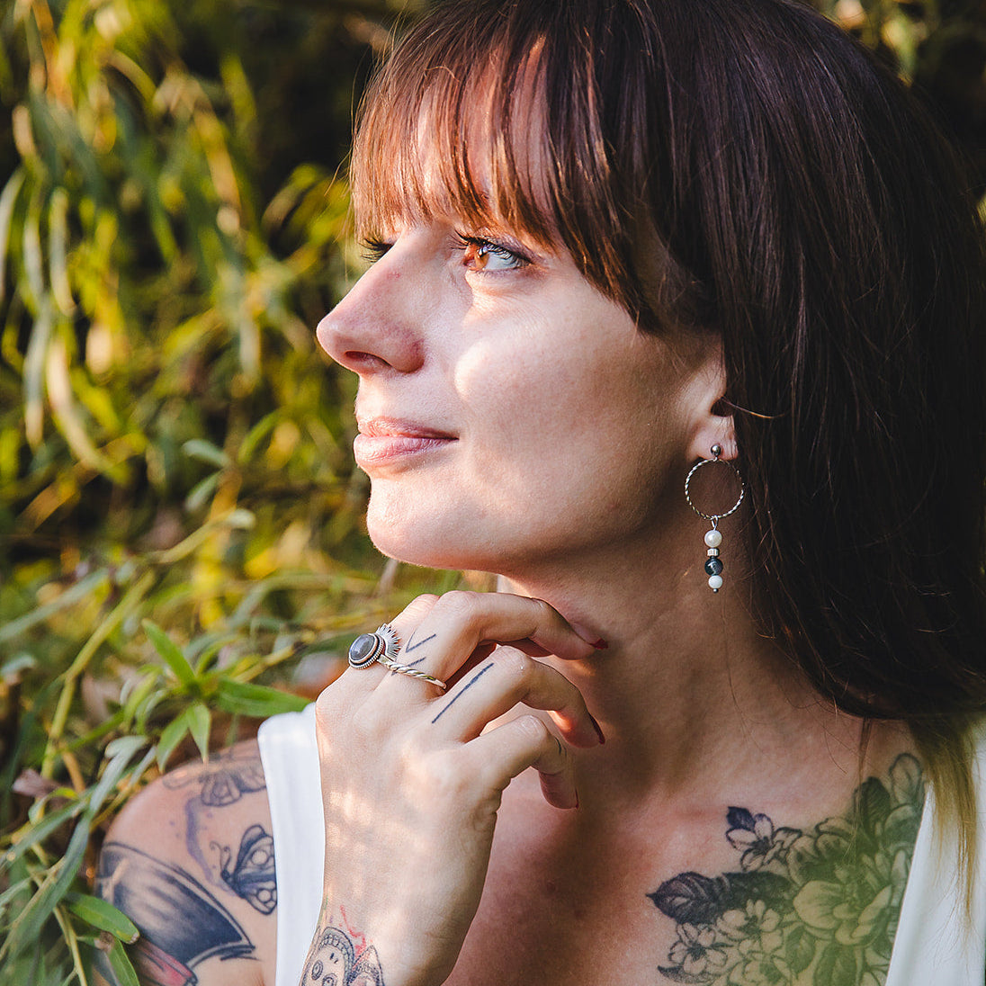 Boucles d’oreilles en pierres naturelles et perles