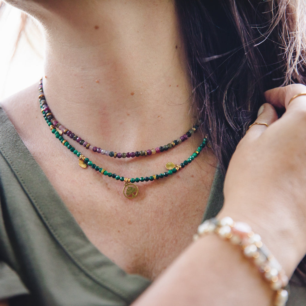 Collier en Malachite avec pendentif