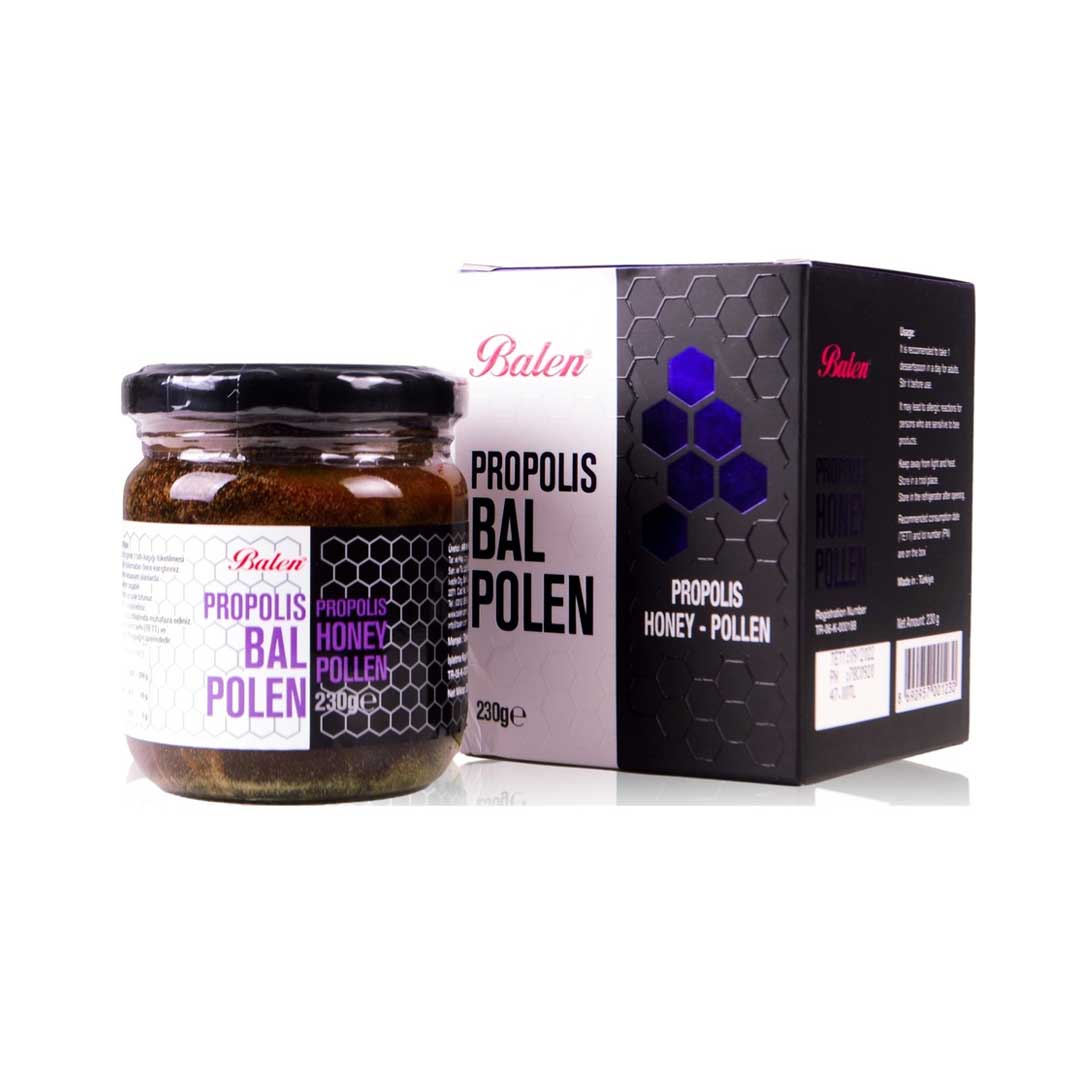 Mélange de miel, pollen et propolis